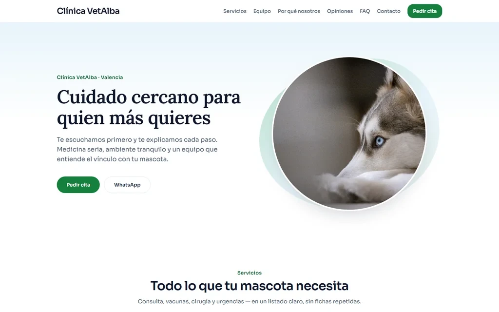 Plantilla de clínica veterinaria VetAlba